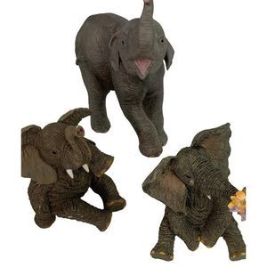Lot of 3 Lenox Elephant Figures Y2K Vintage Handcrafted Tears of Joy Happiness
